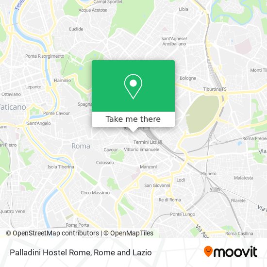 Palladini Hostel Rome map