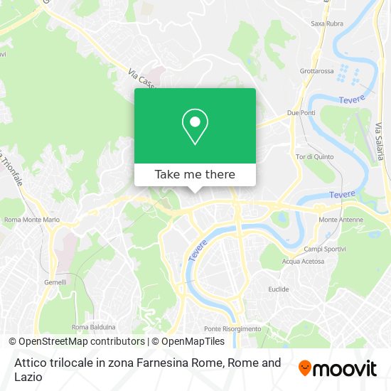 Attico trilocale in zona Farnesina Rome map