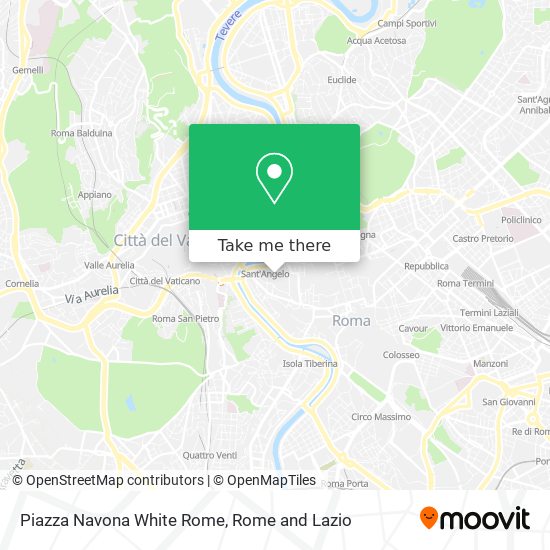 Piazza Navona White Rome map