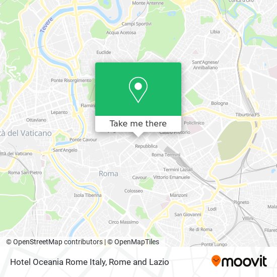 Hotel Oceania Rome Italy map