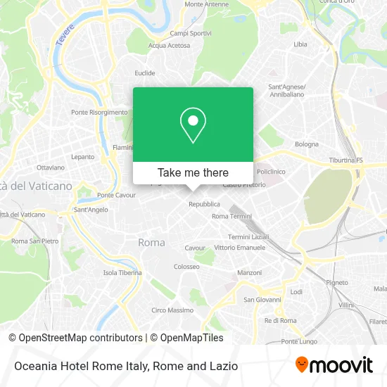 Oceania Hotel Rome Italy map