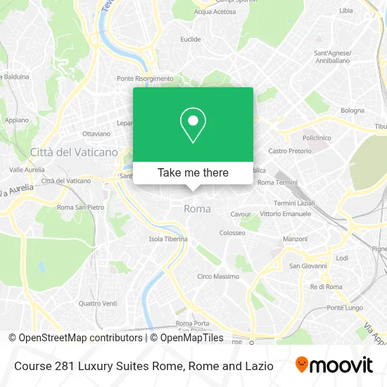 Course 281 Luxury Suites Rome map