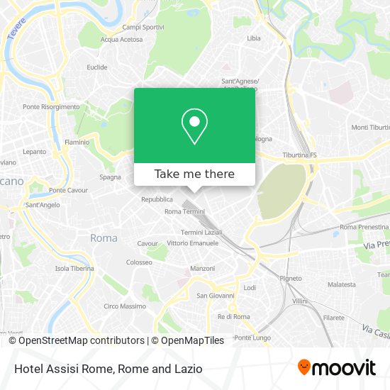 Hotel Assisi Rome map