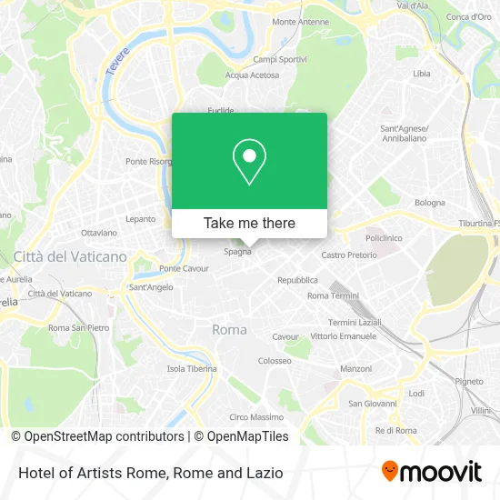 Hotel of Artists Rome map