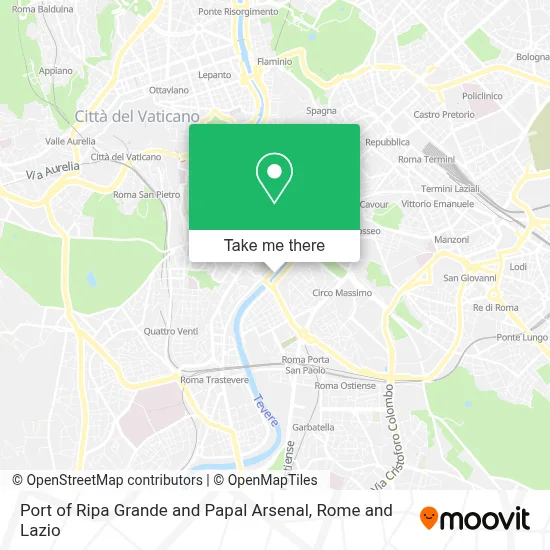 Port of Ripa Grande and Papal Arsenal map