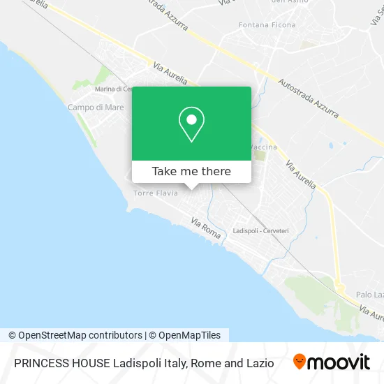 PRINCESS HOUSE Ladispoli Italy map