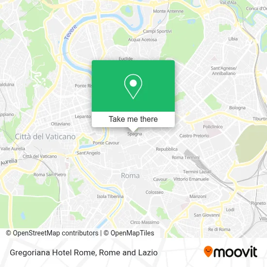 Gregoriana Hotel Rome map