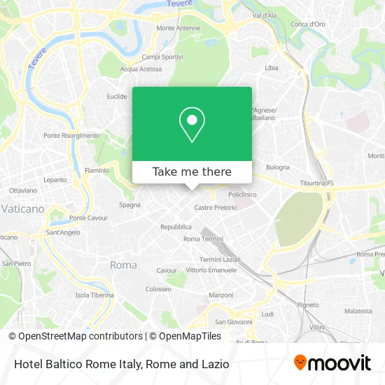 Baltico Hotel Rome Italy map