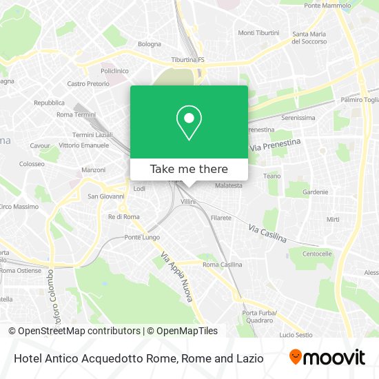 Hotel Antico Acquedotto Rome map