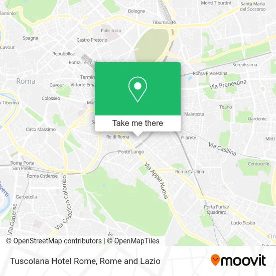 Tuscolana Hotel Rome map