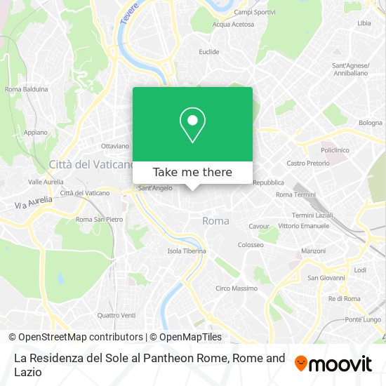 La Residenza del Sole al Pantheon Rome map