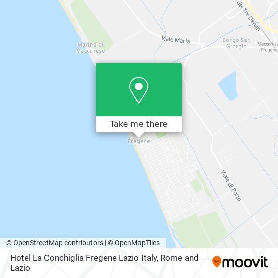 Hotel La Conchiglia Fregene Lazio Italy map