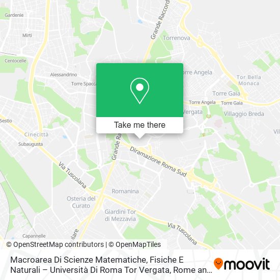 Macroarea Di Scienze Matematiche, Fisiche E Naturali – Università Di Roma Tor Vergata map