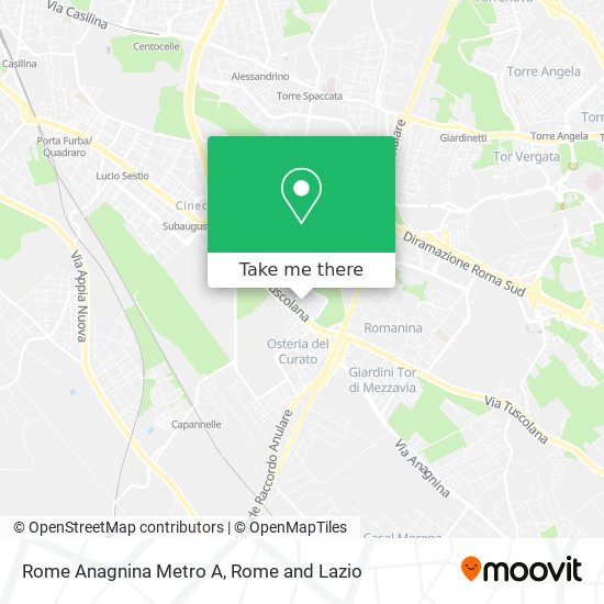Rome Anagnina Metro A map