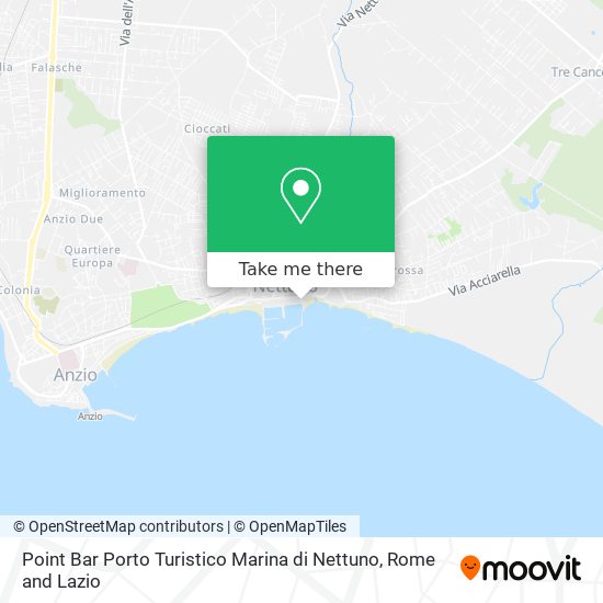 Point Bar Porto Turistico Marina di Nettuno map