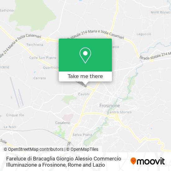 Fareluce di Bracaglia Giorgio Alessio Commercio Illuminazione a Frosinone map