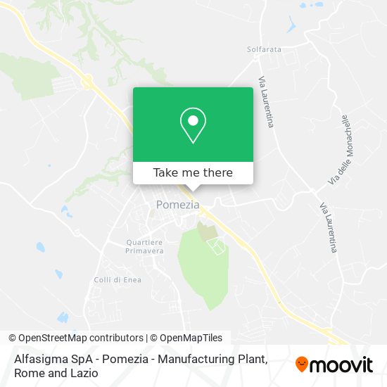 Alfasigma SpA - Pomezia - Manufacturing Plant map