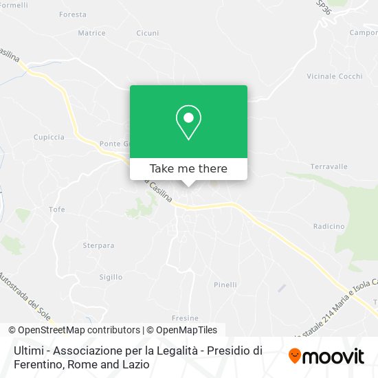 Ultimi - Associazione per la Legalità - Presidio di Ferentino map