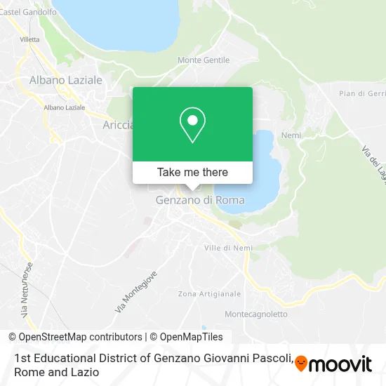 1st Educational District of Genzano Giovanni Pascoli map