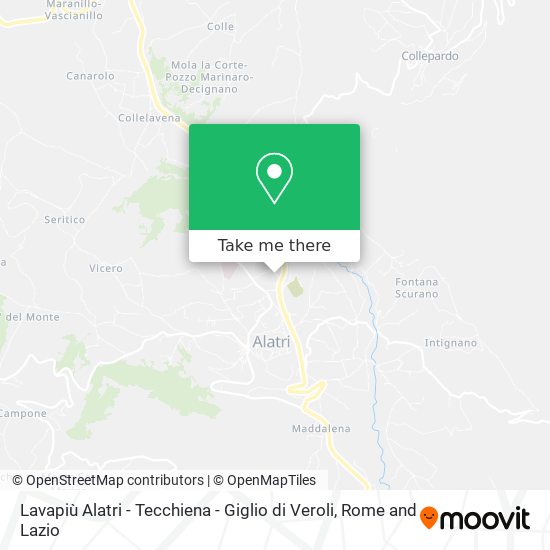 Lavapiù Alatri - Tecchiena - Giglio di Veroli map