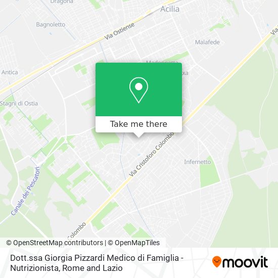 Dott.ssa Giorgia Pizzardi Medico di Famiglia - Nutrizionista map