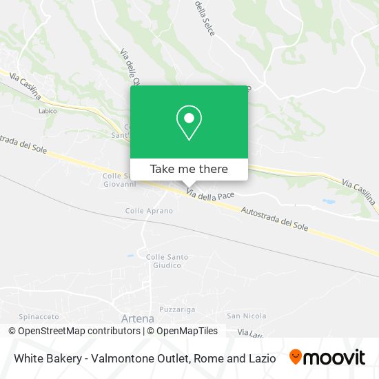 White Bakery - Valmontone Outlet map