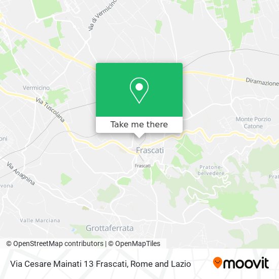 Via Cesare Mainati 13 Frascati map