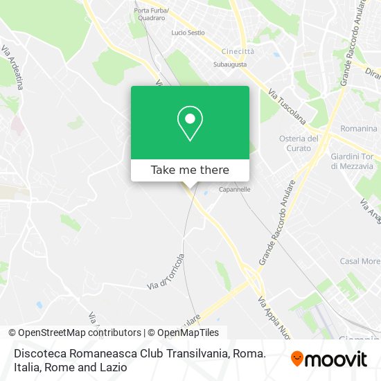 Discoteca Romaneasca Club Transilvania, Roma. Italia map