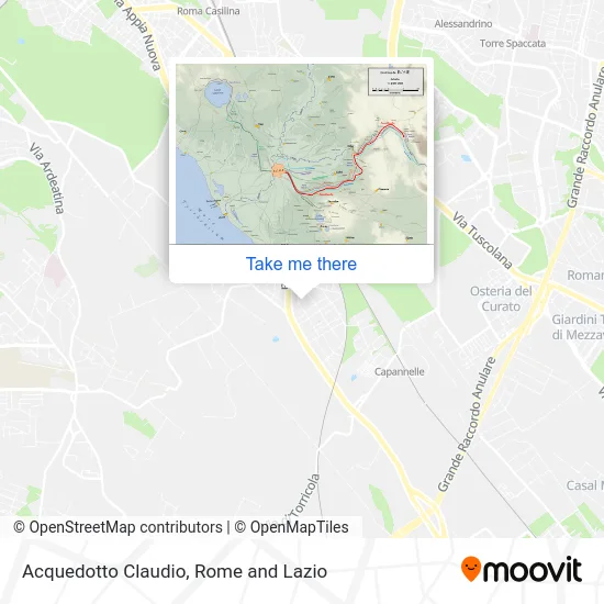 Claudius Aqueduct map