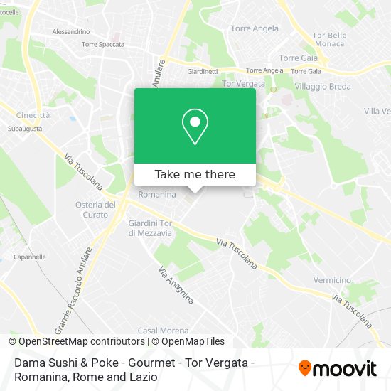 Dama Sushi & Poke - Gourmet - Tor Vergata - Romanina map