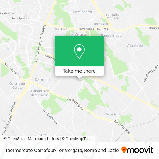 Ipermercato Carrefour-Tor Vergata map