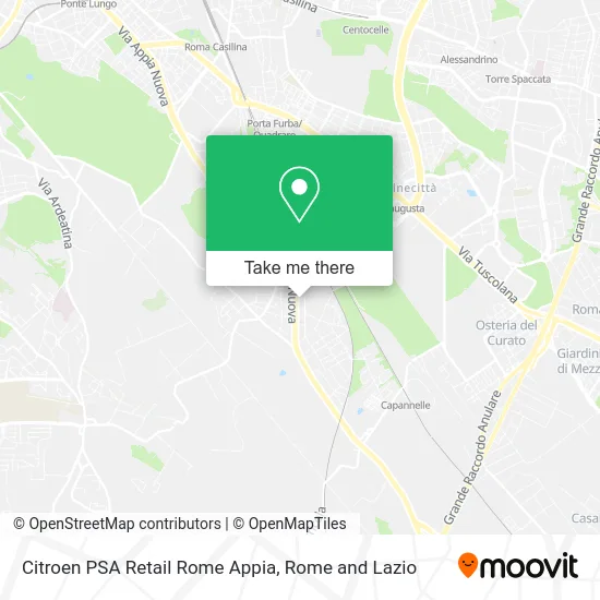 Citroen PSA Retail Rome Appia map