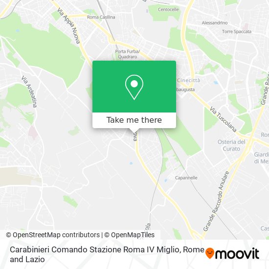 Carabinieri Comando Stazione Roma IV Miglio map