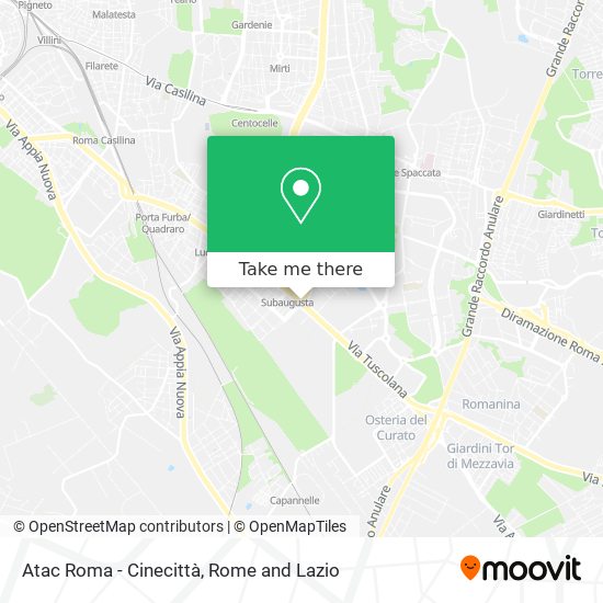 Atac Roma - Cinecittà map