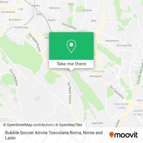 Bubble Soccer Airone Tuscolana Roma map