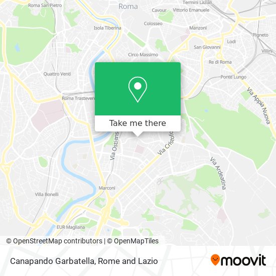 Canapando Garbatella map