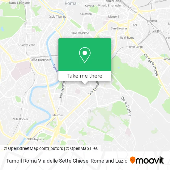 Tamoil Roma Via delle Sette Chiese Street map