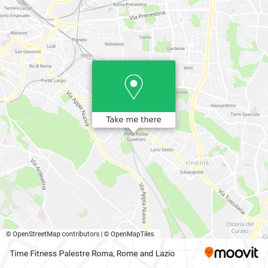 Time Fitness Palestre Roma map