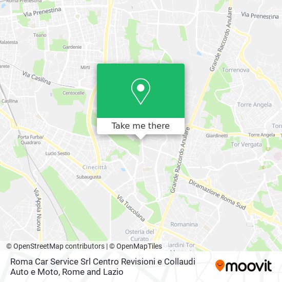 Roma Car Service Srl Centro Revisioni e Collaudi Auto e Moto map