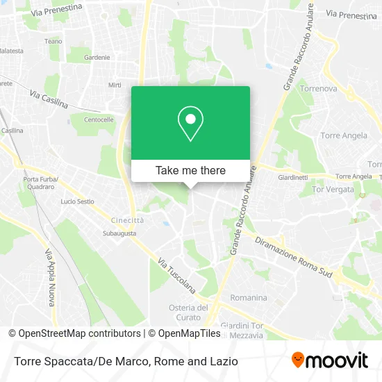 Torre Spaccata/De Marco map