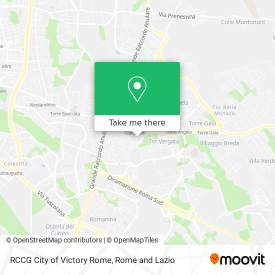 RCCG City of Victory Rome map
