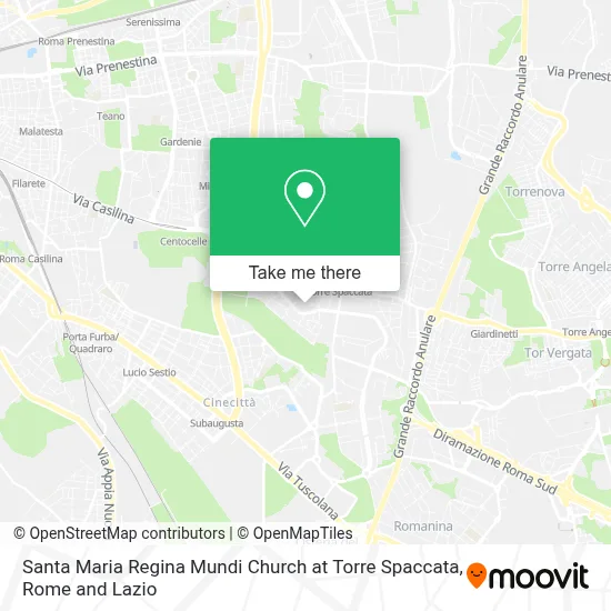 Santa Maria Regina Mundi Church at Torre Spaccata map