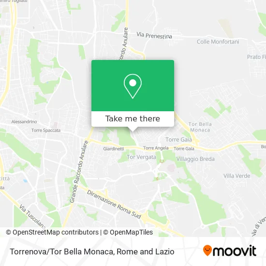 Torrenova/Tor Bella Monaca map