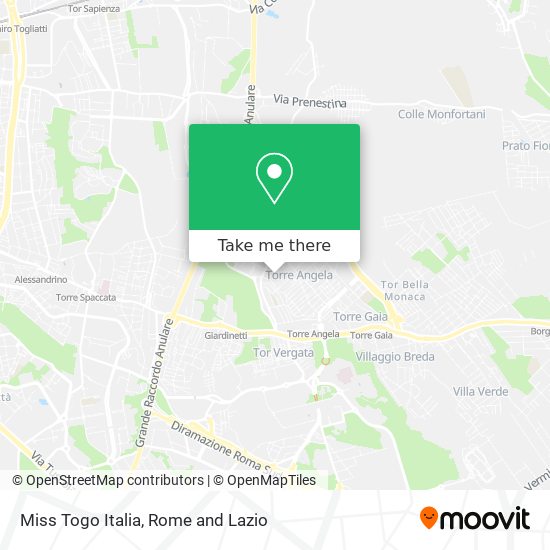 Miss Togo Italia map