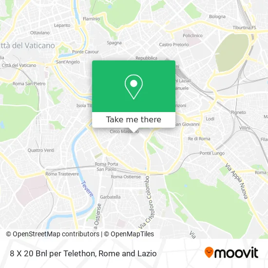 8 X 20 BNL for Telethon map