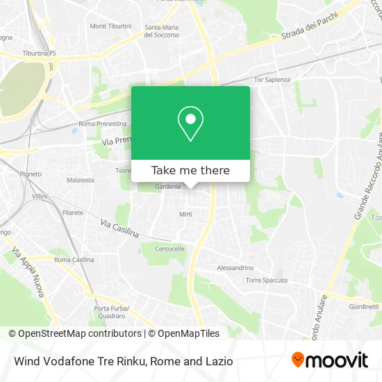 Wind Vodafone Tre Rinku map