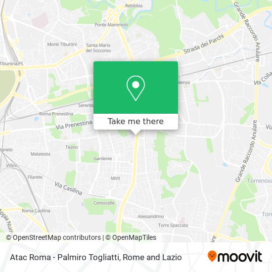 Atac Roma - Palmiro Togliatti map