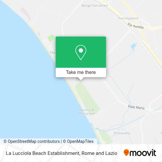 La Lucciola Beach Establishment map