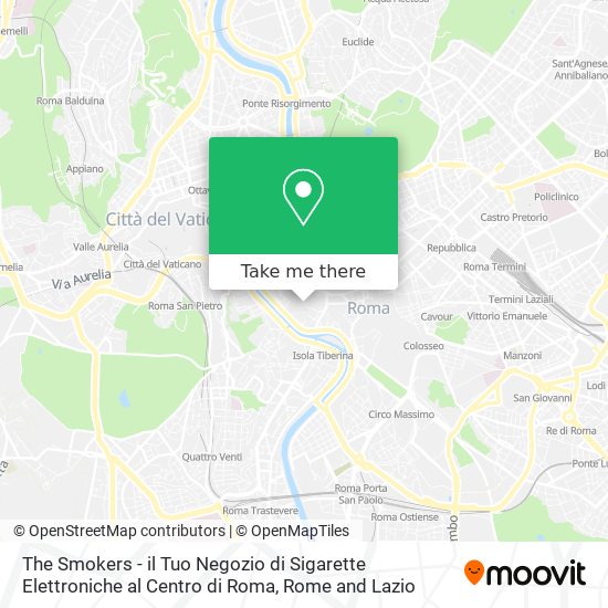 The Smokers - il Tuo Negozio di Sigarette Elettroniche al Centro di Roma map