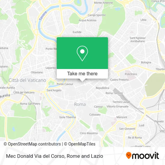 Mec Donald Via del Corso map
